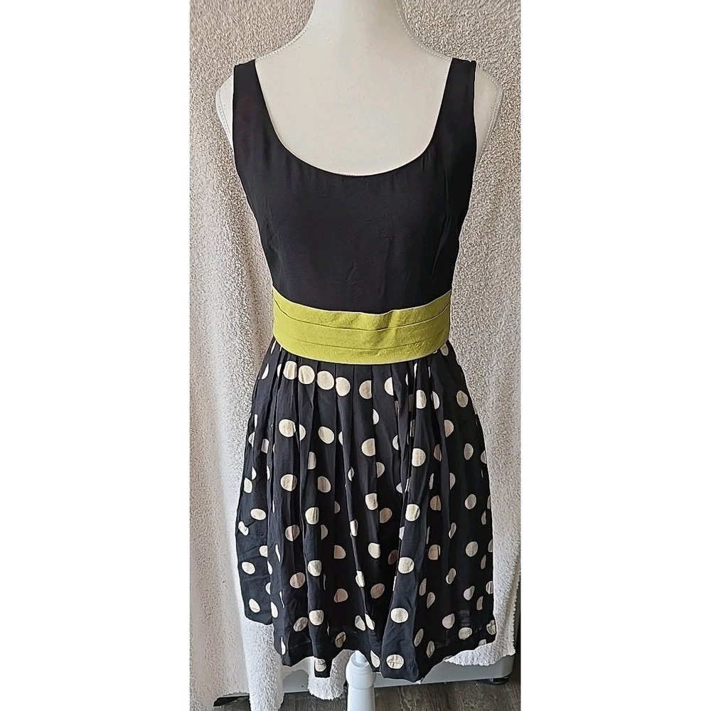 Anthropologie Corey Lynn Calter Black‎ Polka Dot Sleeveless Dress Women's 4 NWT
